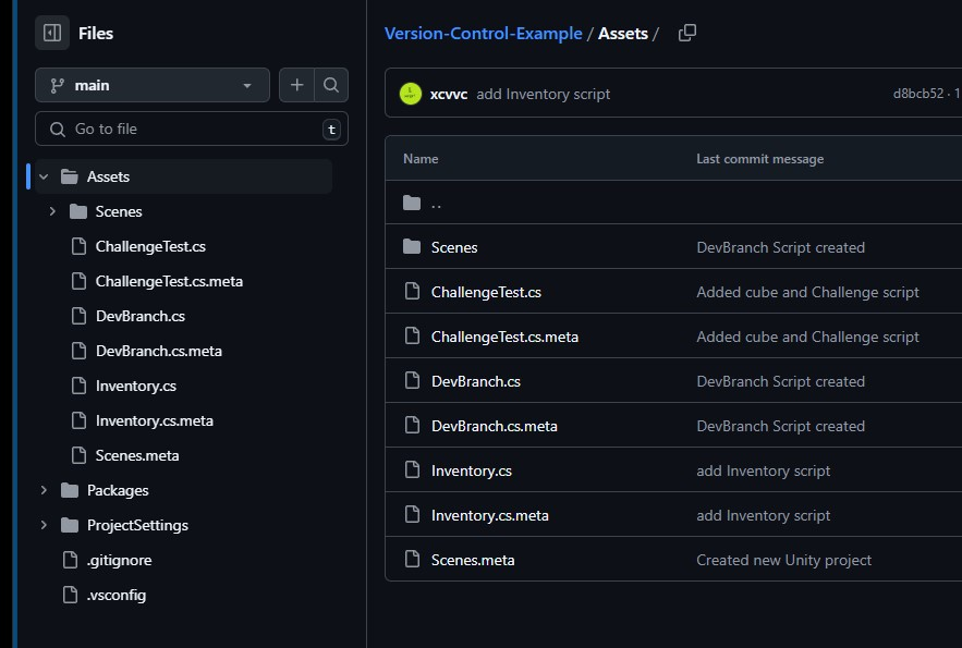 Github repo after push to branch ‘main’